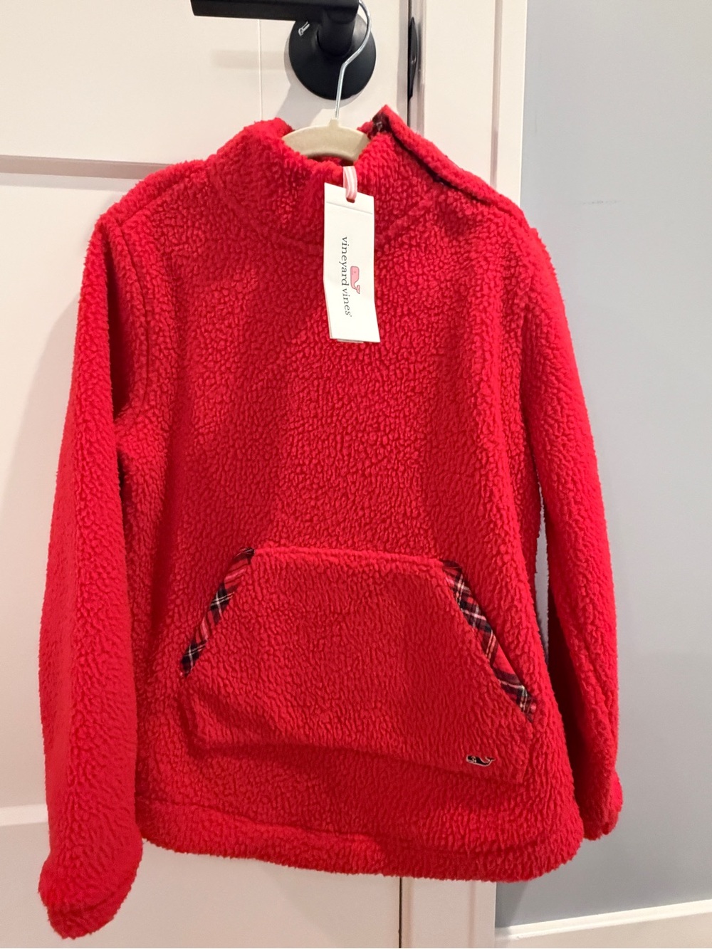 Kids Red Sherpa Mock Neck Tunic